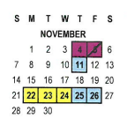 District School Academic Calendar for Ramona High for November 2021