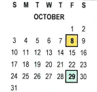 District School Academic Calendar for Grant Elementary for October 2021