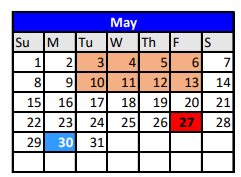 District School Academic Calendar for Robinson Primary for May 2022
