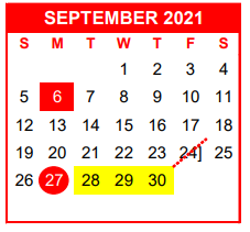 District School Academic Calendar for Salazar El for September 2021