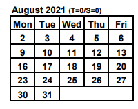 District School Academic Calendar for Intrntnl Finance & Econ Dev HS At Franklin for August 2021