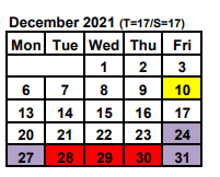 District School Academic Calendar for School  6-dag Hammarskjold for December 2021