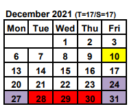 District School Academic Calendar for Skilled Trades At Edison for December 2021