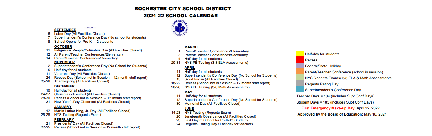 District School Academic Calendar Key for Young Mothers Program