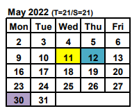District School Academic Calendar for School  1-martin B Anderson for May 2022