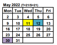District School Academic Calendar for Intrntnl Finance & Econ Dev HS At Franklin for May 2022