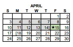 District School Academic Calendar for Rockdale Regional Juvenile Justice for April 2022
