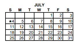 District School Academic Calendar for Rockdale Junior High for July 2021