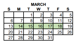 District School Academic Calendar for Rockdale Junior High for March 2022