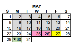 District School Academic Calendar for Rockdale Regional Juvenile Justice for May 2022