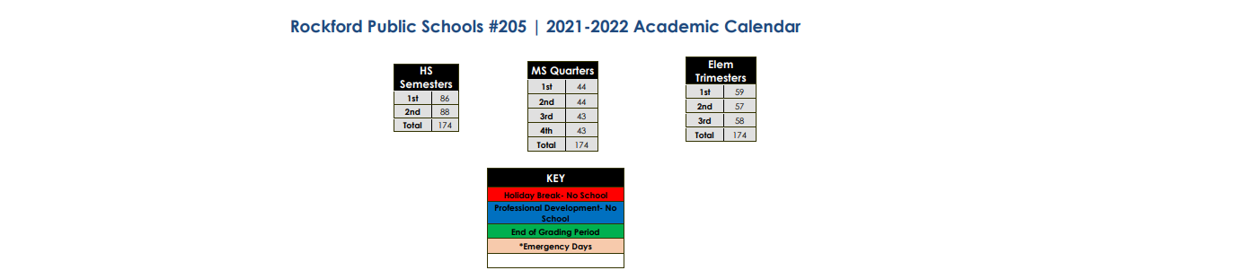 District School Academic Calendar Key for White Swan Elem School