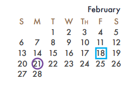 District School Academic Calendar for Rockwall Quest Academy for February 2022