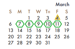 District School Academic Calendar for Virginia Reinhardt Elementary for March 2022