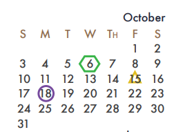 District School Academic Calendar for Rockwall Quest Academy for October 2021