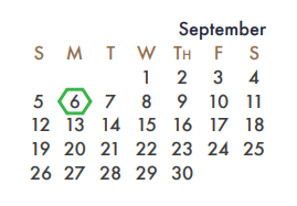 District School Academic Calendar for Virginia Reinhardt Elementary for September 2021
