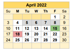 District School Academic Calendar for Rogers Middle for April 2022