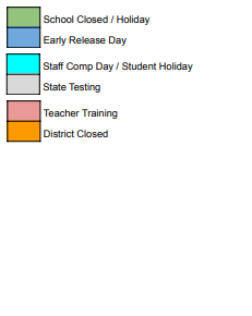 District School Academic Calendar Legend for Bell County Jjaep