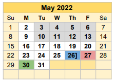 District School Academic Calendar for Rogers Elementary for May 2022