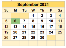 District School Academic Calendar for Rogers High School for September 2021