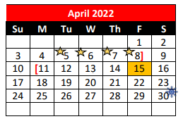 District School Academic Calendar for Ynes B Escobar El for April 2022