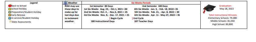 District School Academic Calendar Key for Ynes B Escobar El