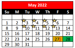 District School Academic Calendar for Barrera El for May 2022