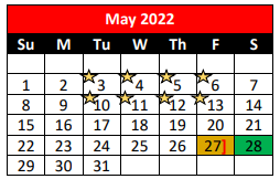 District School Academic Calendar for New Middle for May 2022