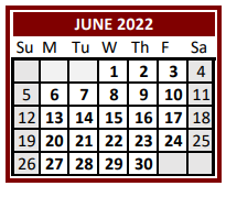 District School Academic Calendar for Roosevelt High School for June 2022