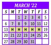 District School Academic Calendar for Hobbs Alter Ed Co-op for March 2022