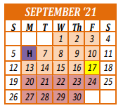 District School Academic Calendar for Roscoe High School for September 2021