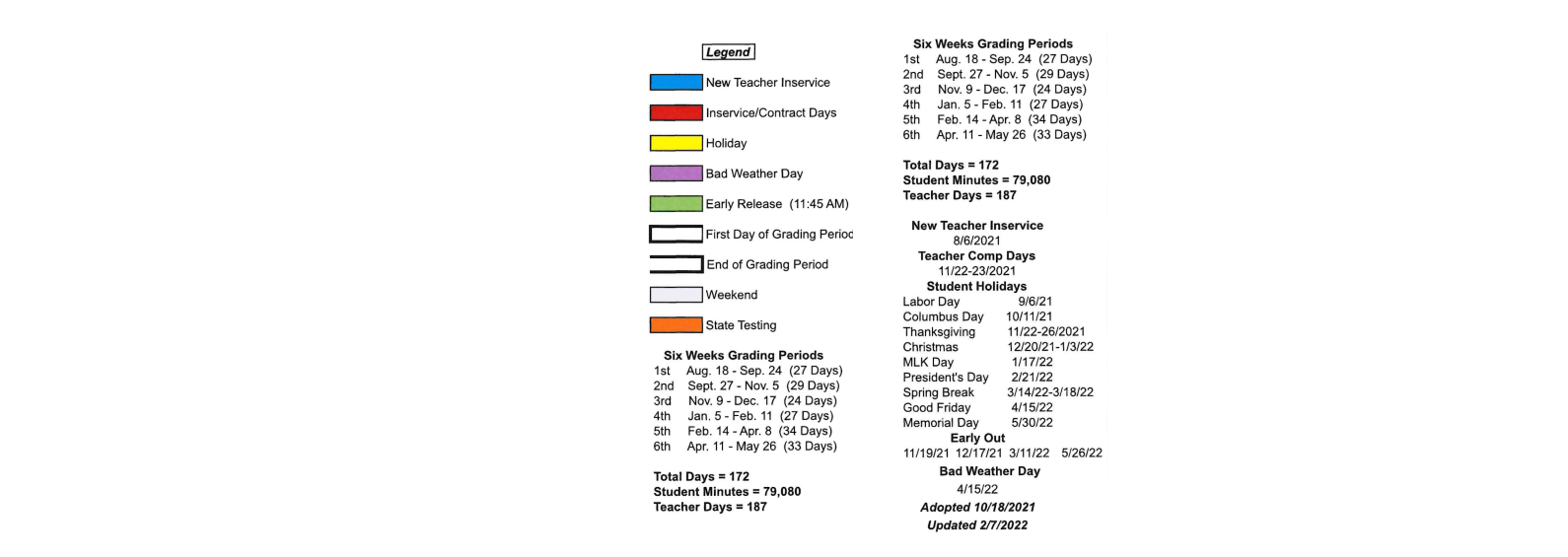 District School Academic Calendar Key for Rosebud Primary