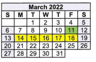 District School Academic Calendar for Rosebud-lott High School for March 2022