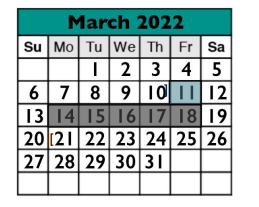 District School Academic Calendar for Laurel Mountain Elementary for March 2022