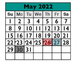 District School Academic Calendar for Teravista Elementary School for May 2022