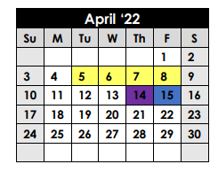 District School Academic Calendar for Rusk Intermediate for April 2022