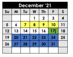 District School Academic Calendar for Rusk Junior High for December 2021
