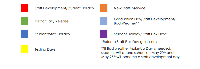 District School Academic Calendar Key for Rusk Elementary