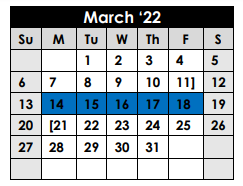 District School Academic Calendar for Rusk Intermediate for March 2022