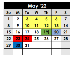 District School Academic Calendar for Rusk Primary for May 2022