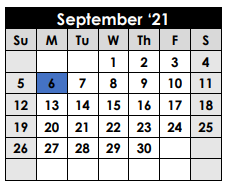 District School Academic Calendar for Rusk Intermediate for September 2021