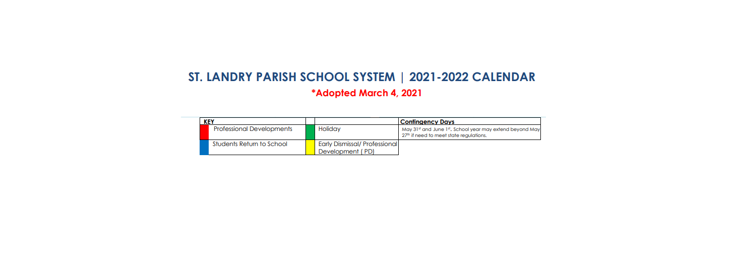 District School Academic Calendar Key for Washington Elementary School