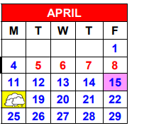 District School Academic Calendar for Thomas Arnold Elementary for April 2022