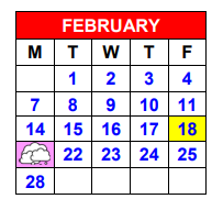 District School Academic Calendar for Bell Co Jjaep for February 2022