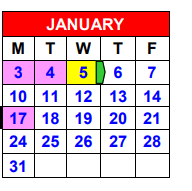 District School Academic Calendar for Bell County Alternative for January 2022