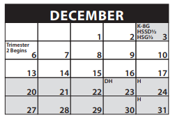 District School Academic Calendar for Chapman Hill Elementary School for December 2021