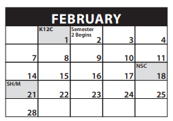 District School Academic Calendar for Yoshikai Elementary School for February 2022