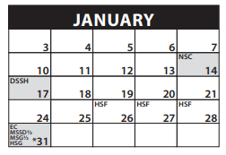 District School Academic Calendar for Cummings Elementary School for January 2022