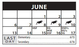 District School Academic Calendar for Barbara Roberts High School And Secondary Programs for June 2022