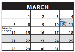 District School Academic Calendar for Walker Middle School for March 2022