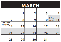 District School Academic Calendar for Jane Goodall Environmental Middle Charter School for March 2022